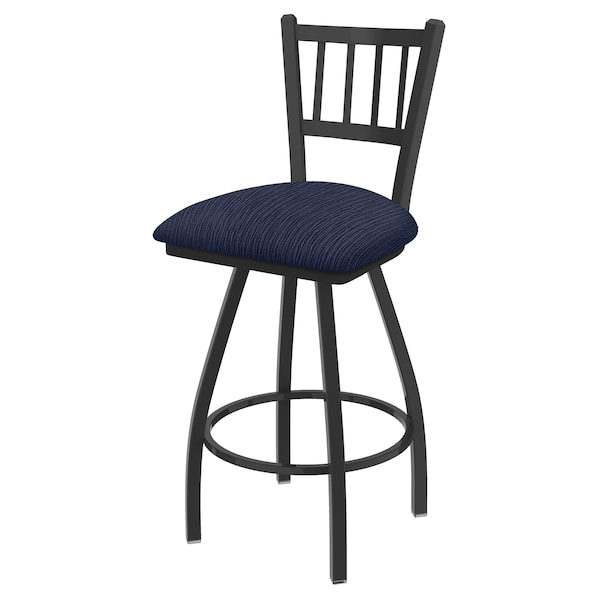 36" Swivel Bar Stool, Pewter Finish, Graph Anchor Seat